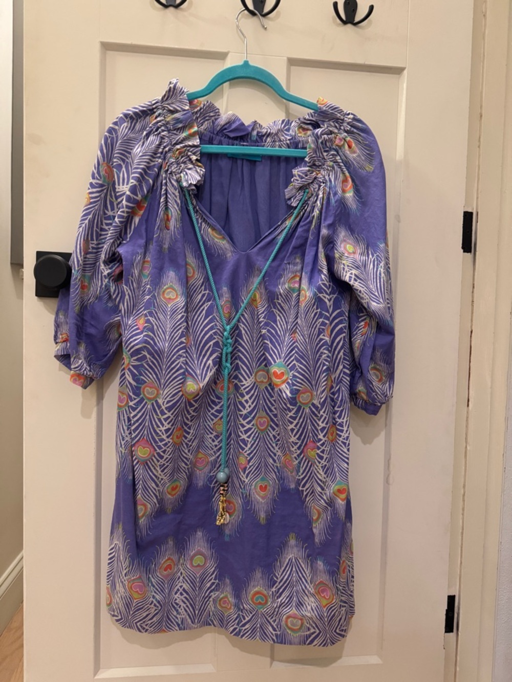 Matthew Williamson Escape Purple Peacock Motif Dress / Top / Cover Up OSFM